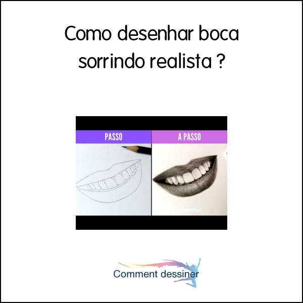 COMO DESENHAR BOCA SORRINDO REALISTA - Passo a passo para iniciantes 