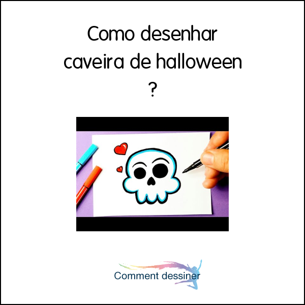 Como desenhar Caveira de Halloween ❤ Desenhos Kawaii - Desenho para Desenhar  