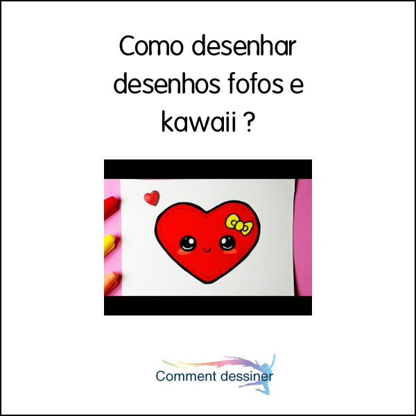 Como desenhar Coração fofo Kawaii ❤ Desenhos kawaii - Desenho para Desenhar  